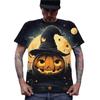 Ventas Directas de Fábrica Camiseta para Hombre con Patrón 3D de Calabaza Camiseta Estampada de Halloween Moderna y Divertida
