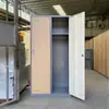 Armario de Acero con Impresión de Transferencia de Madera y Puertas Dobles, Armario Colgante para Ropa de Almacenamiento para Dormitorio de Empleados, Armario de Cuatro Puertas para Estudiantes, Armario de Almacenamiento para Dormitorio
