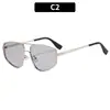 Nuevo Estilo Metal Retro Cuadrado Doble Puente Protección Solar Gafas de Sol Estilo Europeo y Americano Personalizadas para Conducir Outdoor Moda Gafas de Sol Transfronterizas