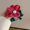 Verão Nova Atmosfera Retro Pérola Flor Intestino Grosso Anel de Cabelo Moda Alta Elasticidade Rabo de Cavalo Amarrar Cabeça Borracha Tendão Corda de Cabelo
