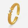 Anillo japonés y coreano de circonita de textura irregular ins personalidad geométrico con incrustaciones de diamantes anillo abierto joyería fábrica venta al por mayor