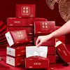 Tecido de Casamento Quatro Camadas Banquete de Casamento Papel Higiênico de Casamento Guardanapo Palavra Feliz Papel de Tecido de Noivado Caixa Completa Suprimentos Espessura Especial
