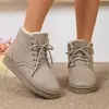 Botas Martin con cordones nuevas de otoño e invierno 2026 transfronterizas europeas y americanas, botines cortos cálidos de felpa para mujer, botas de nieve de talla grande