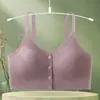 Sutiã com Alça Frontal e Costas Nuas para Mulheres Alta Elasticidade Reunião Levanta Seios Anti-Queda Suporte à Prova de Choque Acolchoado Removível
