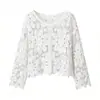 Cardigan de Tricô com Cadarço 72Zx-5024 Proteção Solar Coleção Primavera 2026 Moda Nova Recortado Manga Longa para Pessoas Baixas