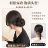 Peruca para Mulheres com Penteado de Coque, Coroa Alta, Cabelo Humano Realista, Coque de Princesa Despojado, Peruca de Coque de Cabelo