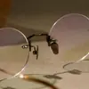 Óculos Aro Fino Retrô Britânicos, Armação Redonda de Titânio Puro, Adequado para Lentes de Grau, Estilo Masculino, Visual Intelectual Bad Boy