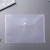 Bolsa de Archivo Snap A4 al por Mayor Transparente Colorida Impermeable para Documentos de PP con Tarjeta de Presentación Bolsa de Almacenamiento de Documentos para Estudiantes