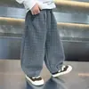 Pantalones de cuadros estilo linterna para niño, Primavera y Otoño, Nuevos Joggers Casuales, Cintura Elástica para Niños, Pantalones Holgados, Moda de Otoño