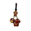 Accesorio de Cerradura de la Fortuna Tallada en Sándalo Morado, Llavero Colgante de Cerradura de Moneda de Cobre Atrae Dinero, Llavero de Sándalo Hecho a Mano