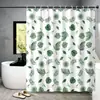 Cortina de Ducha Impermeable Transfronteriza de Amazon Resistente al Moho Espesada Peva Hoja Verde Baño Inodoro Cortina de Partición de Ducha Personalización