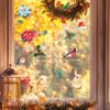 Corona Caja de Regalo de Navidad Vieja Pegatinas Decorativas Inglesas para Ventana Dormitorio Sala de Estar Pared de Fondo de Ventana Decoración del Hogar Pegatinas de Pared Autoadhesivas