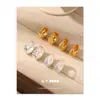 Moda Europea y Americana Estilo Retro de Alta Calidad Oro y Plata Dos Tonos Clips para Orejas Otoño e Invierno Exquisitos Simples Versátiles Nuevos Pendientes para Mujer