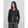 Yinhe STUDIO Blusa Solta de Manga Longa Color Block Falsa de Duas Peças Cardigan de Tricô de Lã de Ovelha Feminino Outono 2026 Novo
