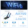 Placa de Rede Wireless de Dois em Um para Computador Externo USB Receptor e Transmissor Wifi6 Sem Driver Banda Dupla 5g Bluetooth 5.4