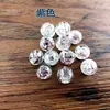 Cuentas de Vidrio Dorado Luminoso Arena Cuentas Sueltas Cristal Transparente Redondas Accesorios para Joyería Hecha a Mano DIY Material para Pulseras