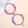 Nueva pulsera de pareja con carita sonriente atractiva con imán, un par de pulseras tejidas a mano para hombre y mujer, joyería al por mayor, exclusiva transfronteriza