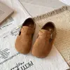 Sapatos Simples Confortáveis da Moda para Crianças Cor Lisa 2026 Outono/Inverno Novo Estilo Versátil para Meninas Roupa Externa Resistente ao Desgaste Pequenos Sapatos de Couro Tendência