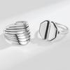 Anillo Simple Retro Octágono Hueco Multicapa Plata de Ley 925 Estilo Coreano Moda Lujo Ligero Anillo Versátil Estilo Antiguo