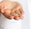 Joyería Popular Transfronteriza: Anillo de Compromiso de Tres Colores con Incrustaciones Completas de Diamante Estilo Europeo y Americano, Anillos Finos con Microincrustaciones de Circonita al por Mayor