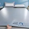 Esterilla refrescante de jacquard de carbono ligero de verano con seda de hielo, esterilla refrescante lavable a máquina, esterilla de aire acondicionado, juego de tres piezas para el hogar y el dormitorio, esterilla suave de verano