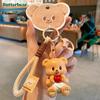 Llavero de Oso de Mantequilla Genuino para Mujer Lindo Creativo Exquisito Divertido Inyección Moldeada Muñeco de Oso Llavero Colgante para Bolso