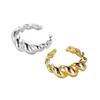Anillo de cadena enrollable de plata de ley 925 con diseño retro frío y combinable con todo, estilo europeo y americano, con diseño de cuerno hueco y torcido, para dedo índice.