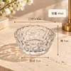Plato Pequeño Transparente de Vidrio con Forma de Pétalo para Uso Doméstico, Bocadillos para el Té, Plato para Frutas Secas, Plato para Salsas de Hot Pot, Cuenco Pequeño para Salsas de Hotel con Borde Dorado