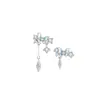 Pulsera de Pie de Mariposa Plata 999 Estilo Dulce y Amoroso para Mujer Pulsera de Borla Gradiente de Pegamento Pendientes de Zirconia para Chica Super Inmortal
