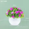 Venta Caliente Transfronteriza Mini Maceta Flor Artificial Gymbos Flor de Plástico Bonsái Adornos de Escritorio Plantación Fresca Verde Accesorios de Fotografía