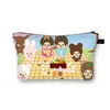 Nueva Bolsa de Maquillaje Monchichi de un Solo Lado para Niñas, Bolso de Mano Portátil de Gran Capacidad, Linda Bolsa de Almacenamiento de Escritorio al por Mayor