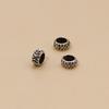 Pulsera de plata de ley 925 tailandesa, accesorios de bricolaje, cuerda tejida a mano, cuentas de posicionamiento de tarjeta, cuentas de neumático con agujero grande de 6 mm, anillo de plata