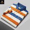 Camisa Polo Masculina Pesson Long 2025 Verão Nova alta qualidade Exquisite Bordada Listrada Respirável Manga Curta T-shirt Fábrica