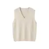 26 Otoño/Invierno 100S Marca de Lujo de Alta Gama Hilo Lana Pura Chaleco de Punto sin Mangas Suéter de Lana con Cuello en V Puyuan