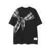 Camiseta Masculina de Verão Estilo Coreano Solta Manga Curta Cor Sólida Top Jovem Boca Branca Amor Insônia Yang Senso de Design Preto