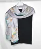 Silkxin Baiqi 100% Seda de Amora Crepe Liso Cetim Cachecol Estampado de Moda Xale Cachecol de Seda Versátil