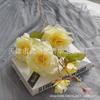 Rosa artificial de 5 cabezas rosa laifei flor guía para camino de boda peonía decoración para el hogar rosa camelia comercio exterior flor de seda falsa