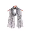 Lenço de Seda Georgette Leve 50*160 Lenço Longo Estampado Adequado para Todas as Estações Toque de Luxo Lenço de Gaze Lenço Decorativo de Seda