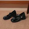 Sapatos Casuais de Novo Estilo com Salto Médio Grosso, Fivela, Solado Plataforma, Tira, Sapatos de Uma Peça, Sapatos de Princesa, Sapatos da Sorte, Tamanhos 33-43