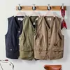 Mono Chaleco Chaqueta Verano Marca de Moda Chaleco sin Mangas ins Multi-Bolsillo Chaleco Delgado Chaqueta Táctica