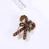 Broche de Navidad Esmalte Bastón Copo de Nieve Accesorio de Regalo Navideño Suéter Cárdigan Bufanda Decoración Versátil