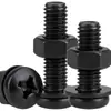 Juego de tornillos y tuercas de acero al carbono con cabeza de cruz y cabeza redonda, incluyendo pernos de cabeza plana, arandelas planas y tuercas hexagonales, M2, M3, M4, M5, M6