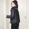 Chaqueta de plumón de piel de oveja estilo corto para mujer, estilo coreano, corte holgado, nuevo modelo de invierno 2026 con cuello de piel de zorro, abrigo de cuero genuino, moderno