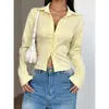 Camisa de rayas ropa de mujer transfronteriza europea y americana verano nuevo manga larga botón cardigan top AliExpress moda