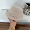Sombrero de Dama Elegante Retro Británico Otoño/Invierno Versátil Fieltro de Lana Bombín Estilo Coreano de Mujer Moderno Sombrero de Pescador de Ala Pequeña