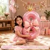 Globo de pastel rosa extra grande para decoración de fiesta de primer cumpleaños de niñas, ambientación de escena, decoración de ambiente y accesorios para fotos