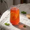 Vaso de Vidrio Rayado Vertical de Gran Capacidad con Diseño de Cintura de Gota de Agua, Adecuado para Uso en el Hogar, Leche para el Desayuno, Batidos, Té de Frutas y como Vaso de Agua Especial