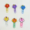 Clipes de papel florais estilo ins Marcadores de página de PVC Desenho animado de anime Novo fofo Material de escritório Clipes de papel Atacado transfronteiriço