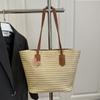 Bolso de Hombro de Gran Capacidad Bolso de Paja para Mujer Verano 2025 Nuevo Bolso de Paja para Vacaciones Playa Bolso Cubo Tejido Bolso Tote