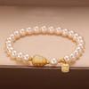 Pulsera de Calabaza de Jade Hetian Natural Pulsera de Perlas para Mujer Sentido de Lujo Ligero de Alta Gama Nicho con Cuentas Pulsera de Estilo Chino Nuevo al por Mayor